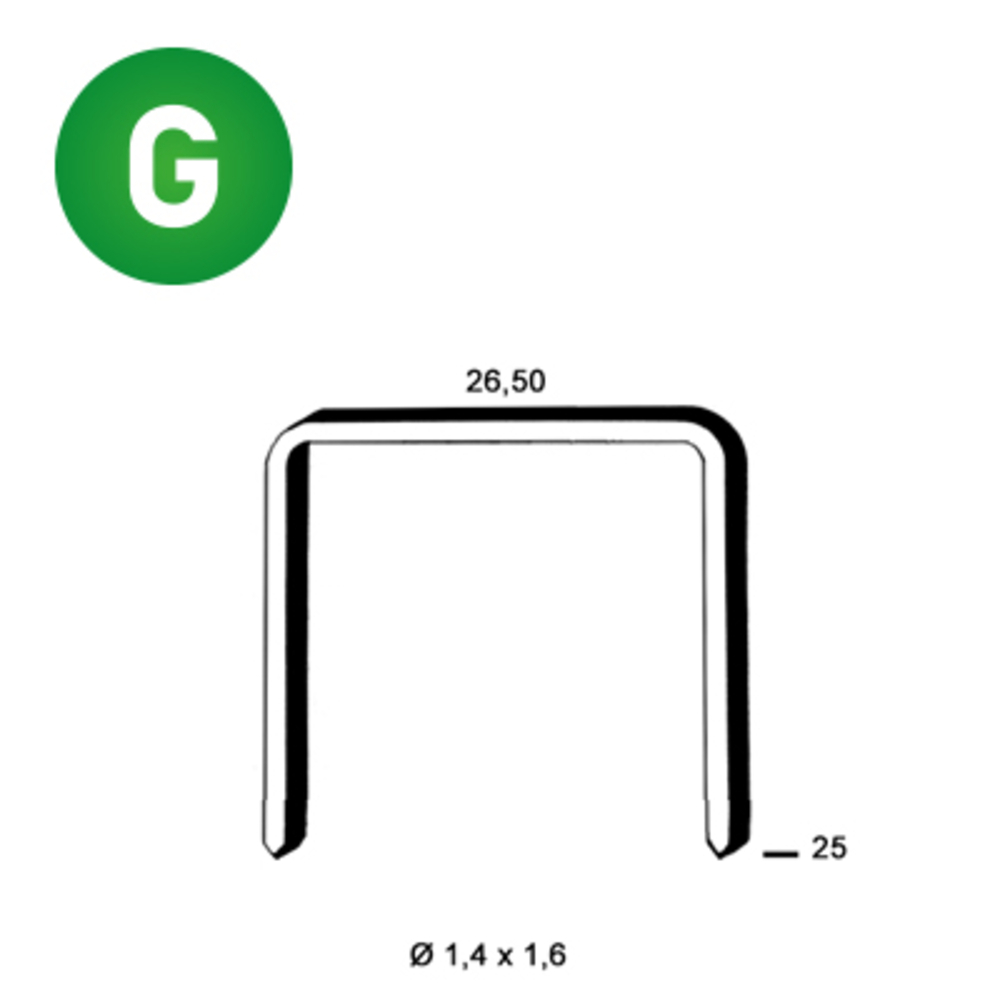 7900 AGRAFES WS-25 GALVA RÉSINÉES - ALSAFIX - 6WS251