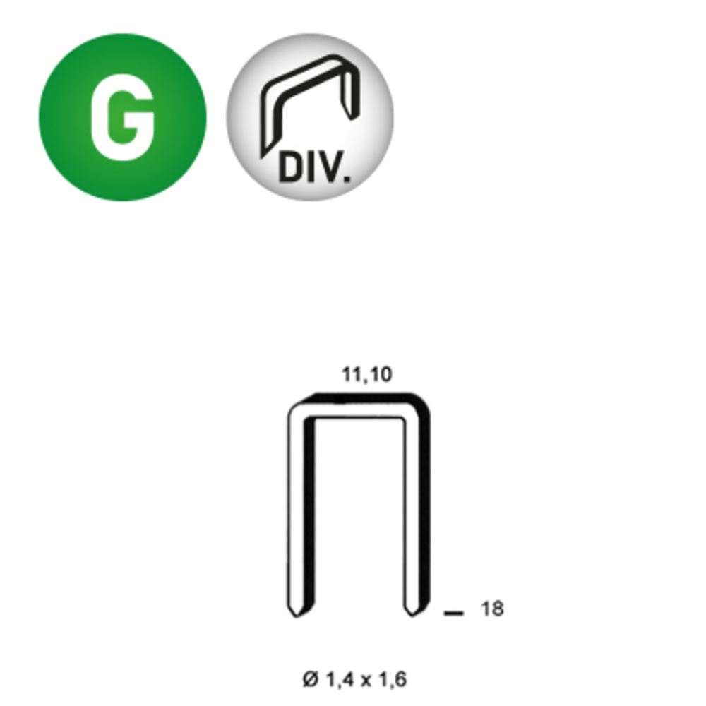 23800 AGRAFES Z-18 DIVERGENTE GALVANISÉE RÉSINÉE - ALSAFIX - 6Z-181D