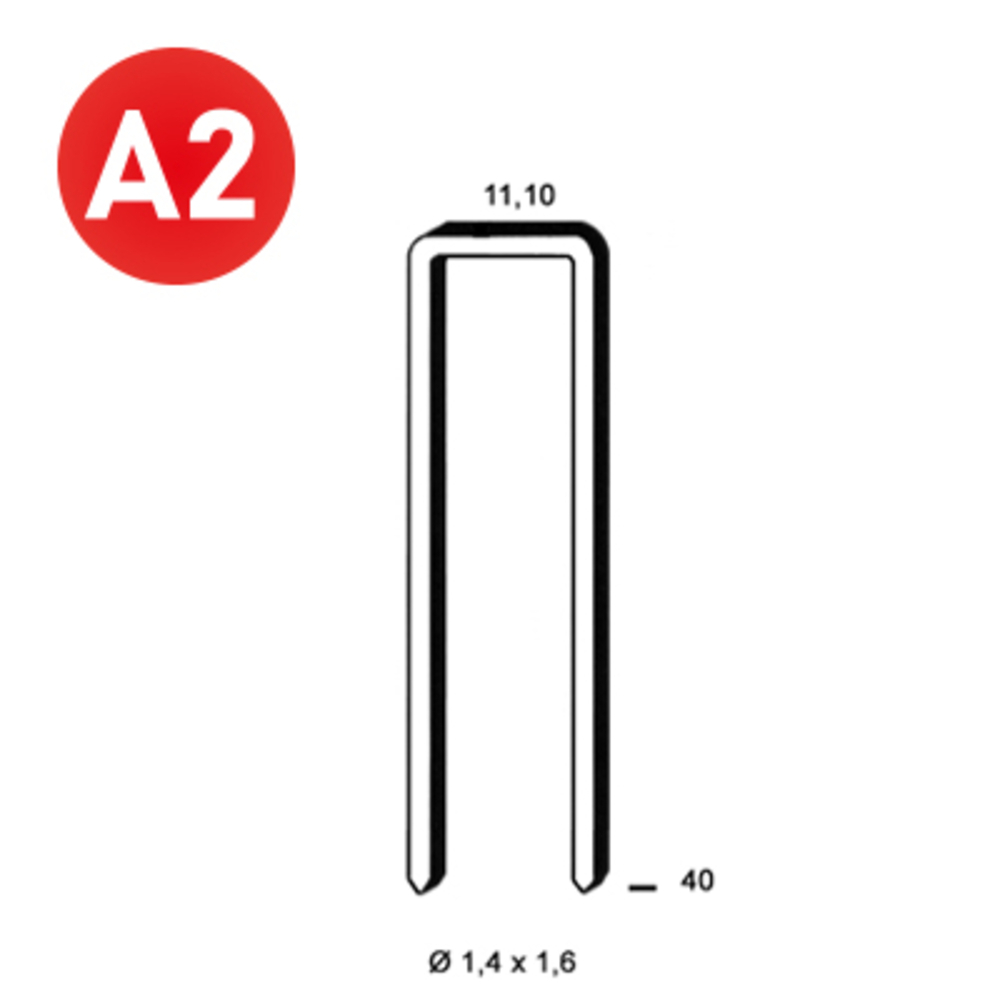 11100 AGRAFES Z-40 INOX - ALSAFIX - 6Z-409