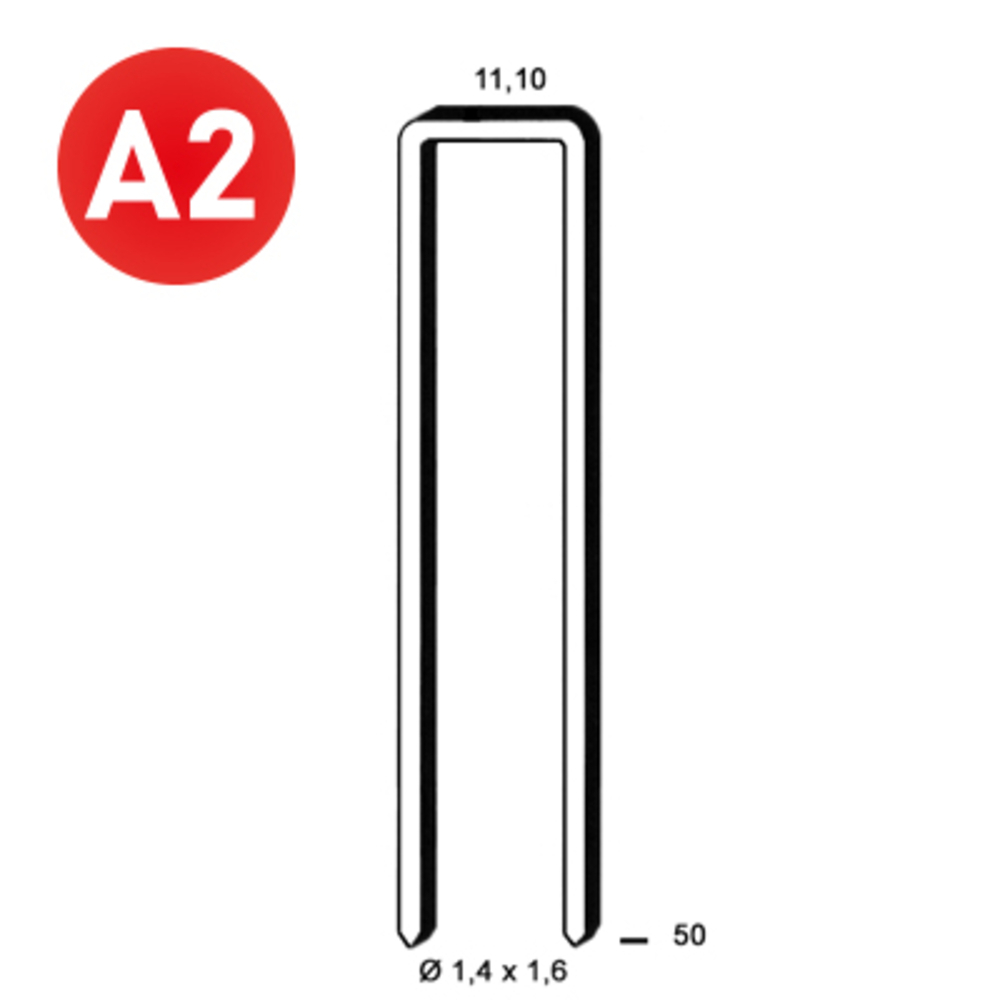 9500 AGRAFES Z-50 INOX - ALSAFIX - 6Z-509