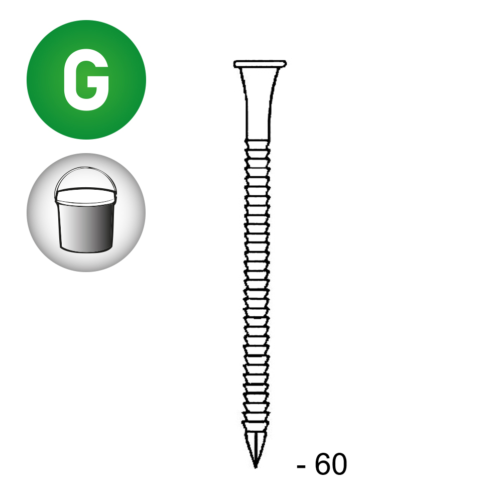 POINTE D'ANCRAGE GALVA 4,0X60 EN SEAU - ALSAFIX - AN40606S