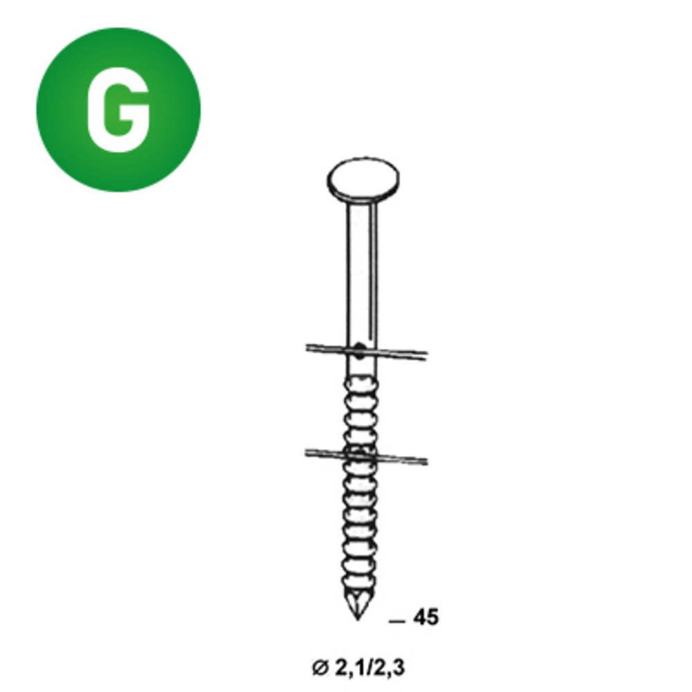 15600 COILS BO 21/23 X 45 ANNELÉES GALVA - ALSAFIX - BO-21456