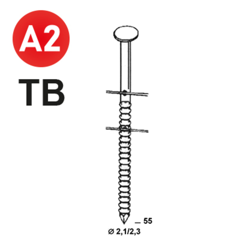 7200 COILS BO 21/23 X 55 ANNELÉES INOX TB - ALSAFIX - BO-21558