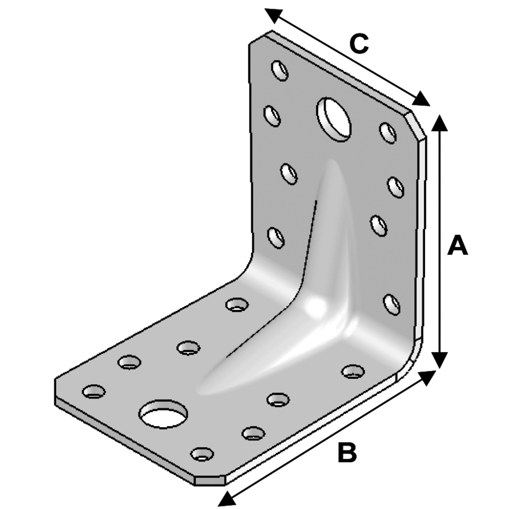 ÉQUERRE RENFORCÉE 70X70X55X2,0 - ALSAFIX - ER07070525