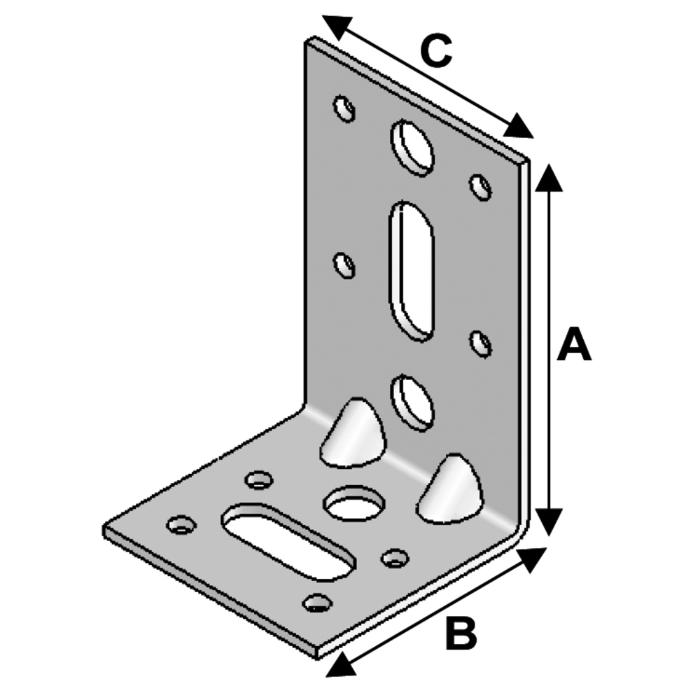 ÉQUERRE RENFORCÉE 90X60X60X1,5 - ALSAFIX - ER08050515