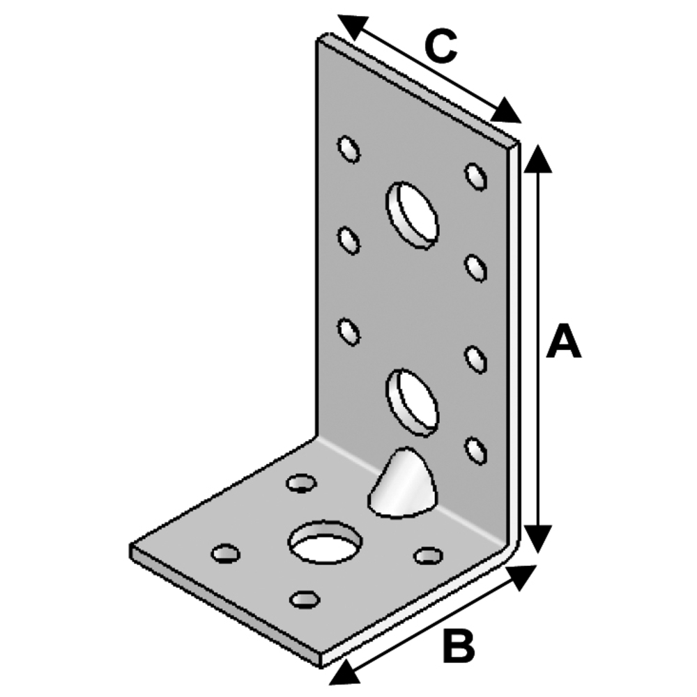 ÉQUERRE RENFORCÉE 90X50X50X3,0 - ALSAFIX - ER09050530