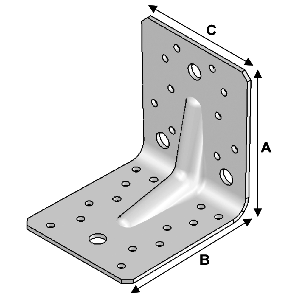 ÉQUERRE RENFORCÉE 100X100X90X3,0 - ALSAFIX - ER10100930