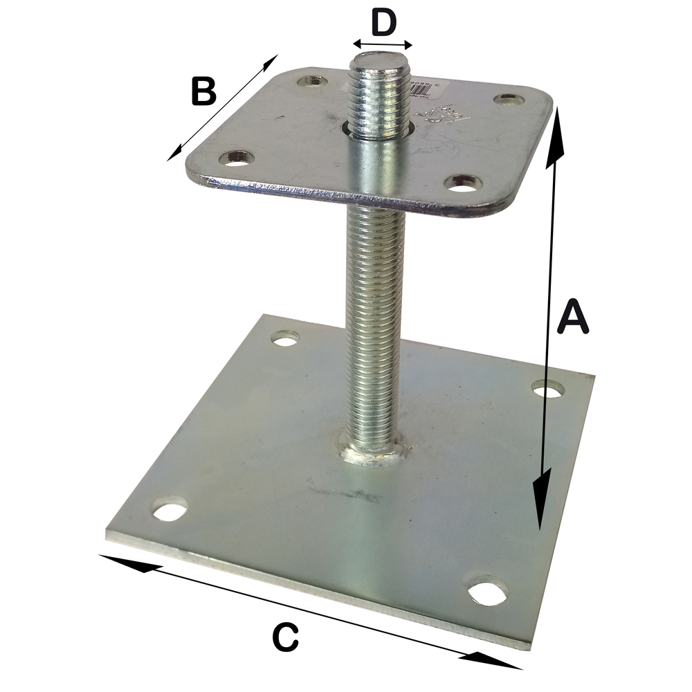 PIED RÉGLABLE À BOULONNER AVEC PLATINE - ALSAFIX - EU17071