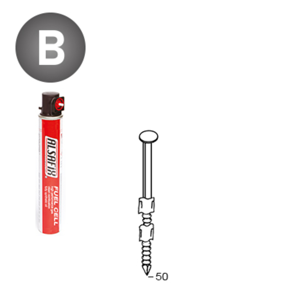 PACK 20° 2,9 X 50 ANNELÉES - 2200 POINTES + 2 GAZ - ALSAFIX - P2029502