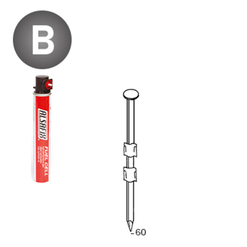 PACK 20° 2,9 X 60 LISSES - 2200 POINTES + 2 GAZ - ALSAFIX - P2029601