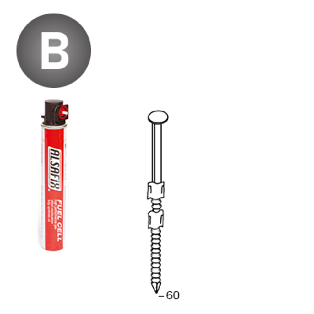 PACK 20° 2,9 X 60 ANNELÉES - 2200 POINTES + 2 GAZ - ALSAFIX - P2029602