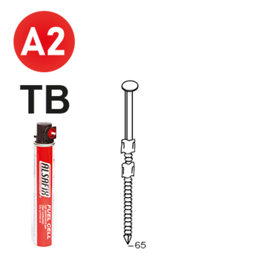 PACK 20° 2,9 X 65 ANNELÉE INOX TB - 2200 POINTES + 2 GAZ - ALSAFIX - P2029658
