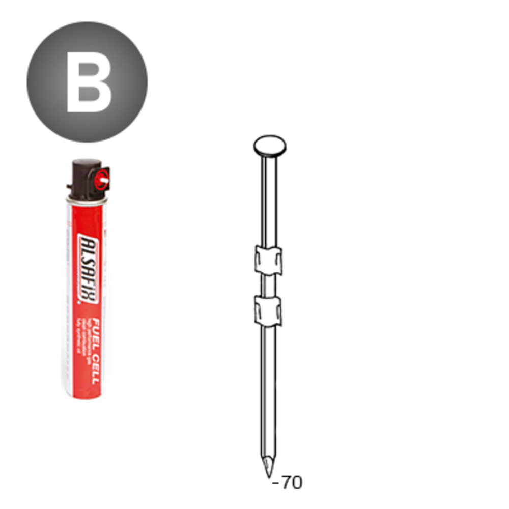 PACK 20° 2,9 X 70 LISSES - 2200 POINTES + 2 GAZ - ALSAFIX - P2029701