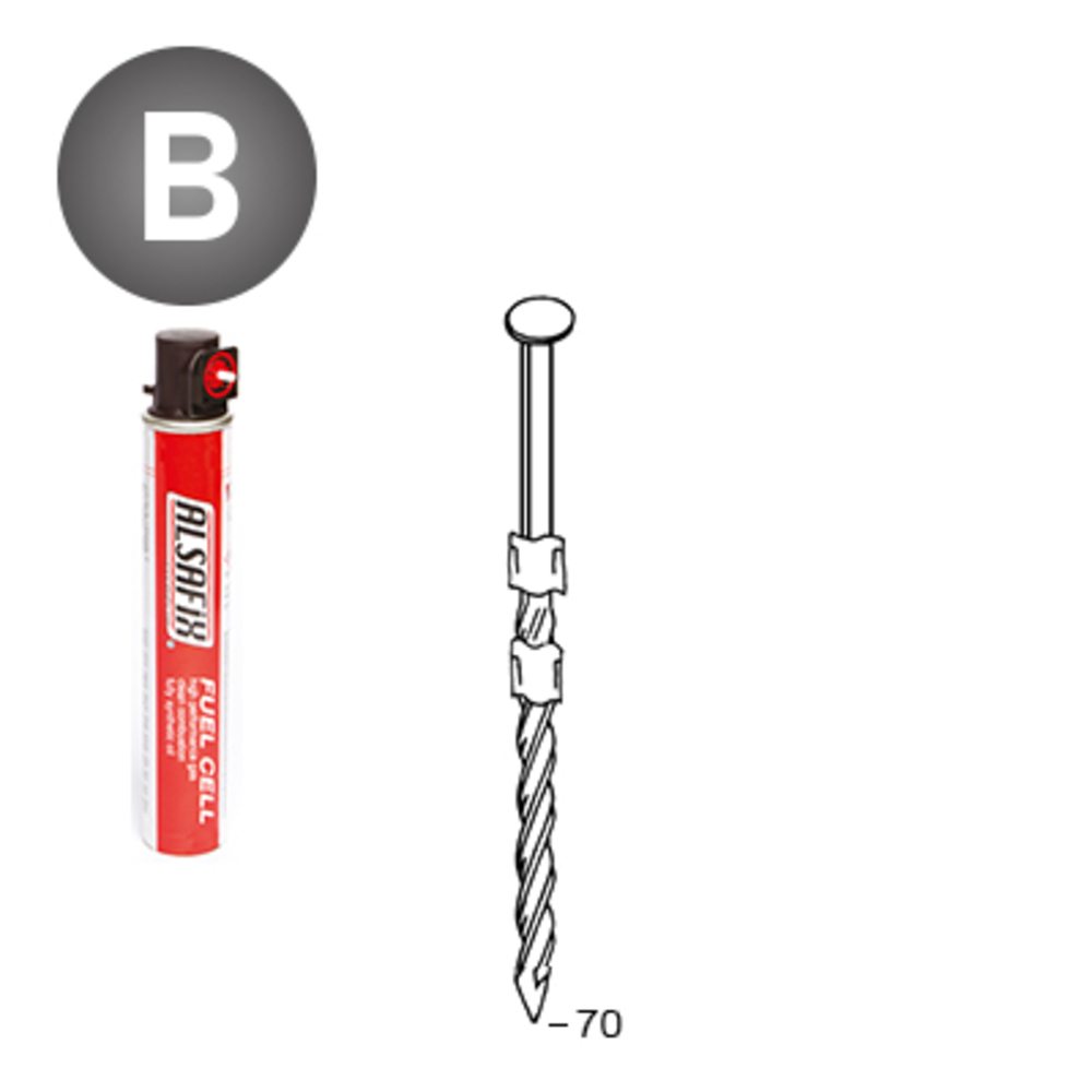 PACK 20° 2,9 X 70 TORSADÉES - 2200 POINTES + 2 GAZ - ALSAFIX - P2029703