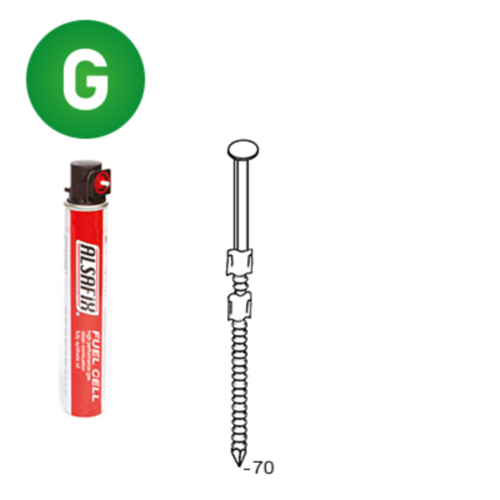 PACK 20° 2,9 X 70 ANNELÉE GALVANISÉE - 2200 POINTES + 2 GAZ - ALSAFIX - P2029706