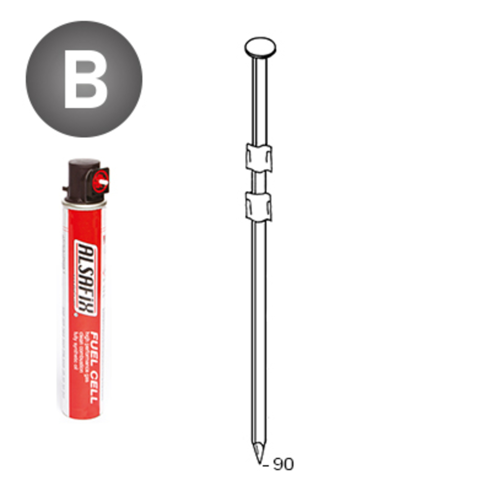 PACK 20° 3,1 X 90 LISSES - 2200 POINTES + 2 GAZ - ALSAFIX - P2031901