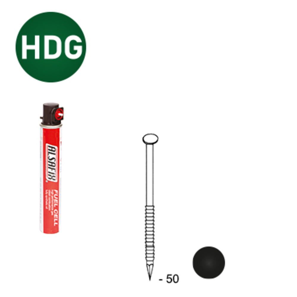 PACK 34° 2,5X50 ANNELÉE HDG NOIR - 2200 POINTES + 2 GAZ - ALSAFIX - P3425508