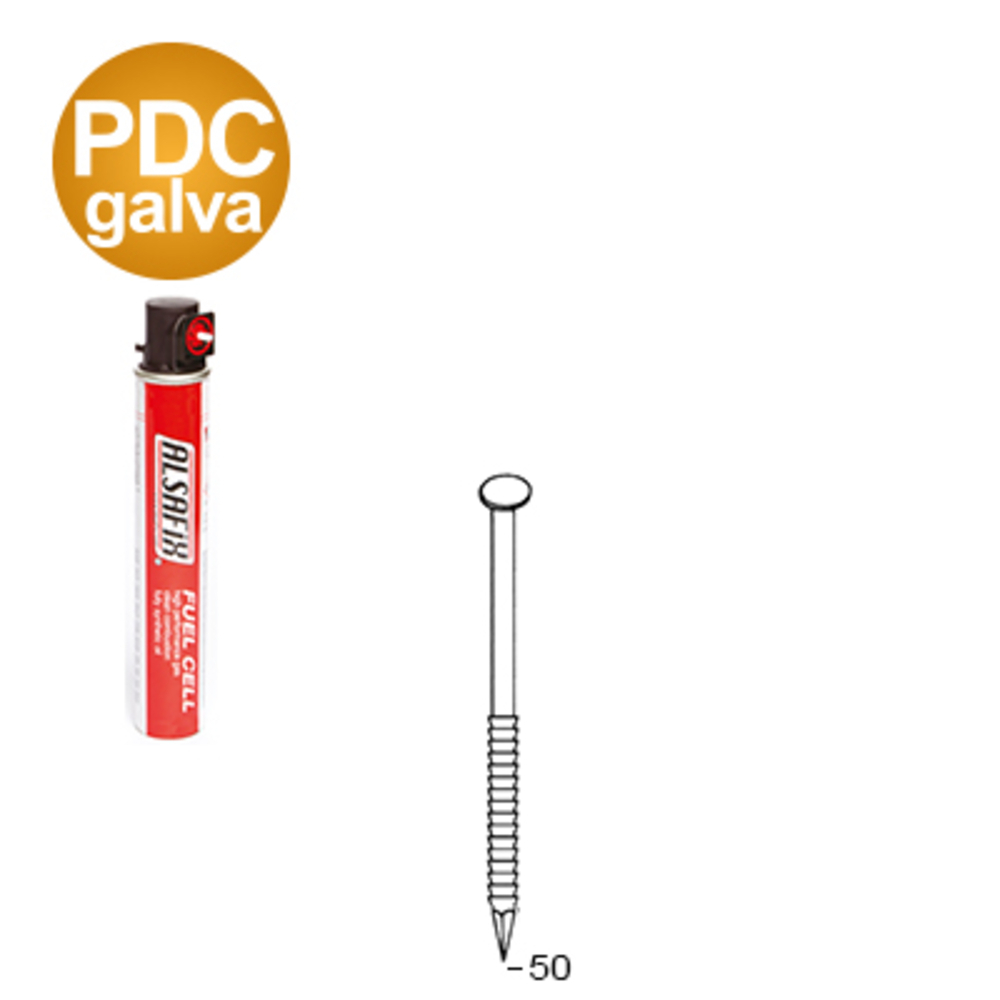 PACK 34° 28 X 50 ANNELÉE GALVANISÉE PDC - 3300 POINTES + 3 GAZ - ALSAFIX - P3428506DC