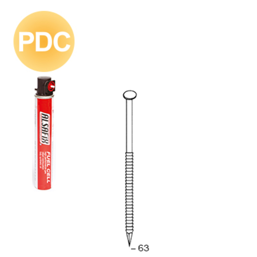 PACK 34° 28 X 63 ANNELÉES PDC - 2040 POINTES + 2 GAZ - ALSAFIX - P3428632DC