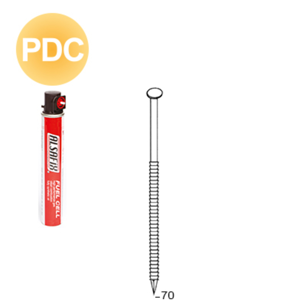 PACK 34° 28 X 70 ANNELÉES PDC - 2040 POINTES + 2 GAZ - ALSAFIX - P3428702DC