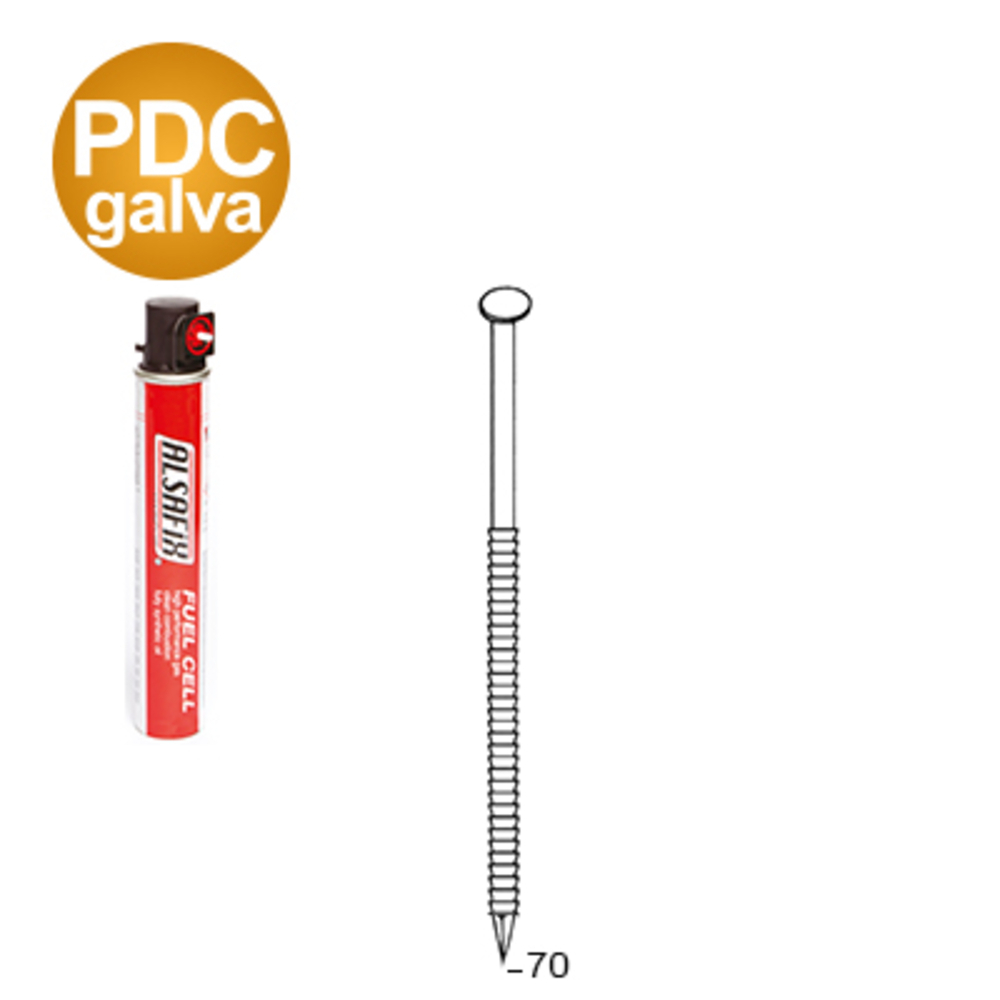 PACK 34° 28 X 70 ANNELÉE GALVANISÉE PDC - 2040 POINTES + 2 GAZ - ALSAFIX - P3428706DC