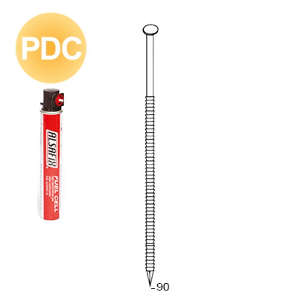 PACK 34° 31 X 90 ANNELÉES PDC - 2040 POINTES + 2 GAZ - ALSAFIX - P3431902DC