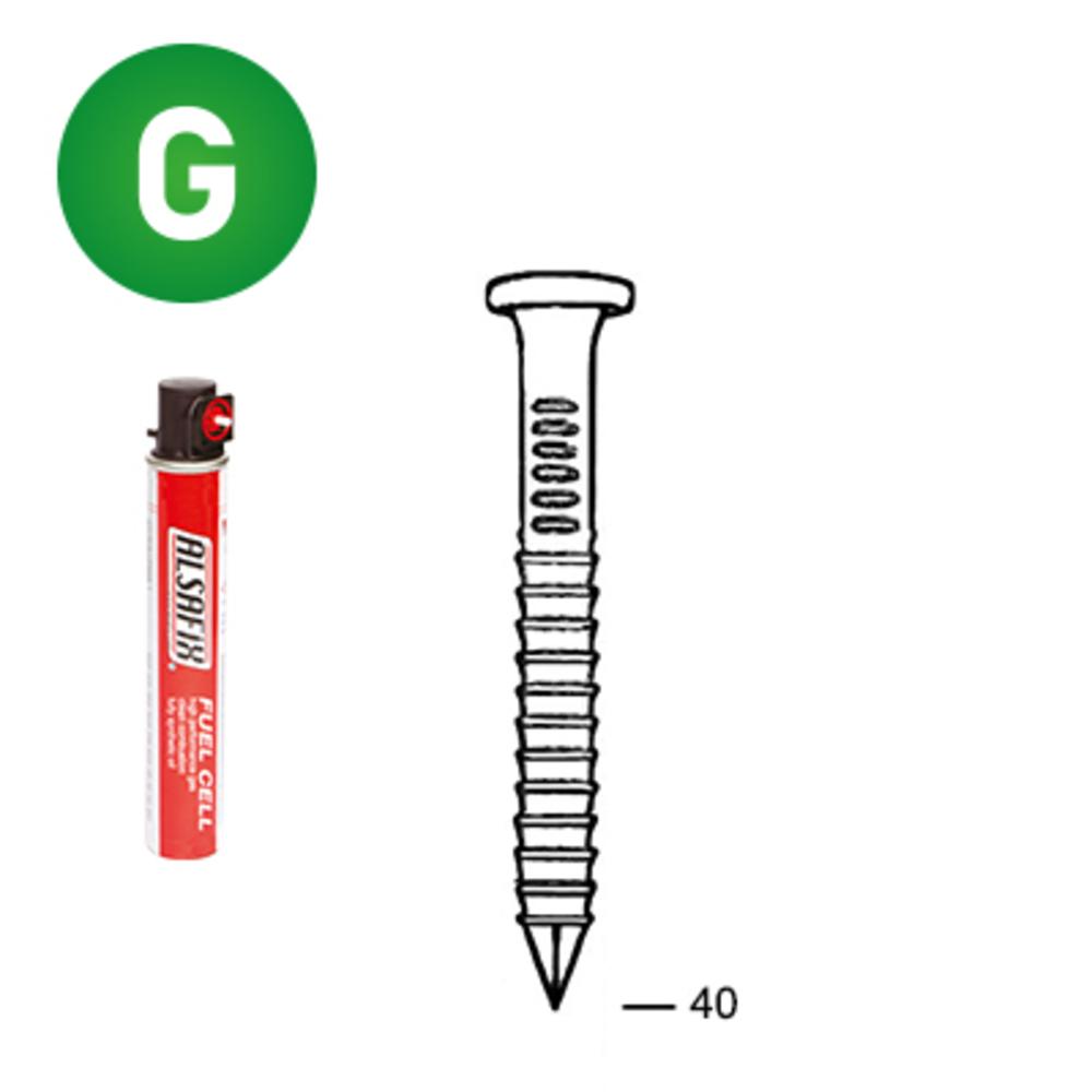 PACK 34° 40X40 ANNELÉES GALVA + 2 GAZ - ALSAFIX - P3440406