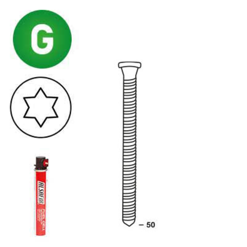 PACK 34° 40X50 SCRAIL GALVA + 1 GAZ - ALSAFIX - P3440507