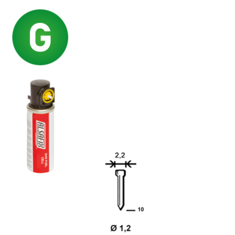 PACK 2 000 J-10 GALVA + 2 GAZ GAZ0020 - ALSAFIX - P6J-101