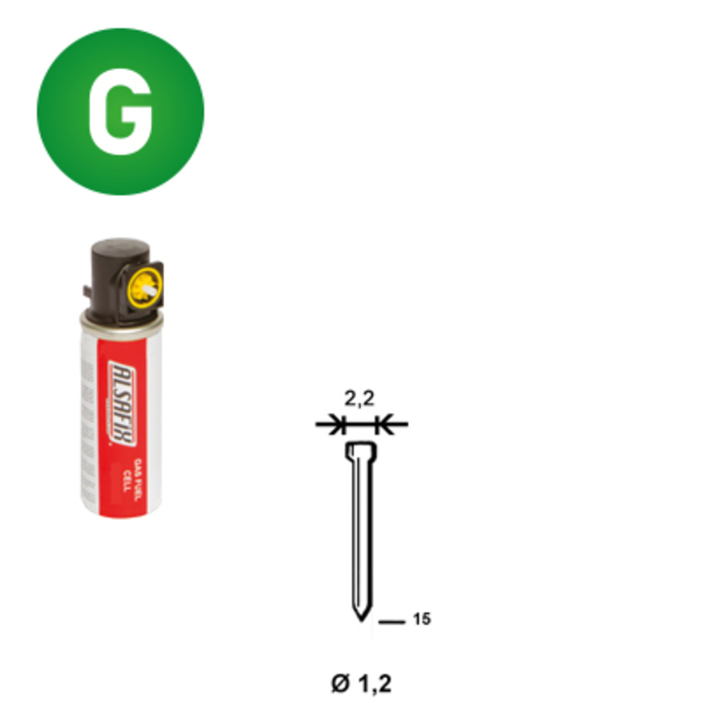 PACK 2 000 J-15 GALVA + 2 GAZ GAZ0020 - ALSAFIX - P6J-151