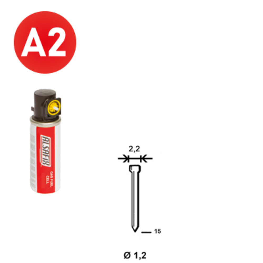 PACK 2 000 J-15 INOX + 2 GAZ GAZ0020 - ALSAFIX - P6J-169
