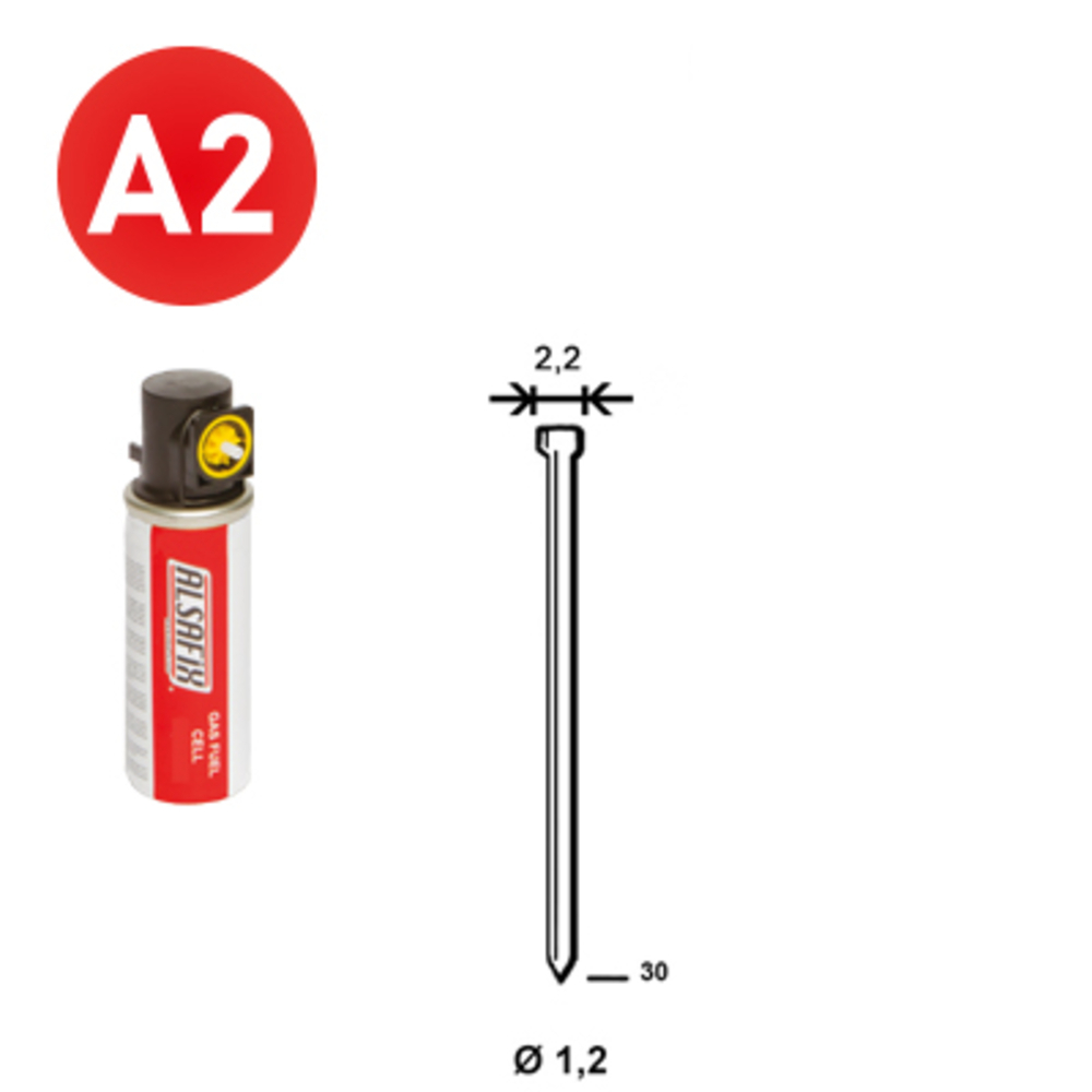 PACK 2 000 J-30 INOX + 2 GAZ GAZ0020 - ALSAFIX - P6J-309