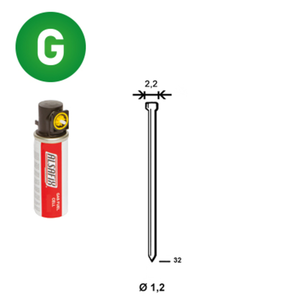 PACK 2 000 J-32 GALVA + 2 GAZ GAZ0020 - ALSAFIX - P6J-321