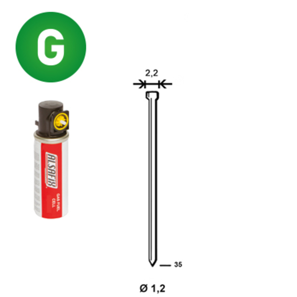 PACK 2 000 J-35 GALVA + 2 GAZ GAZ0020 - ALSAFIX - P6J-351