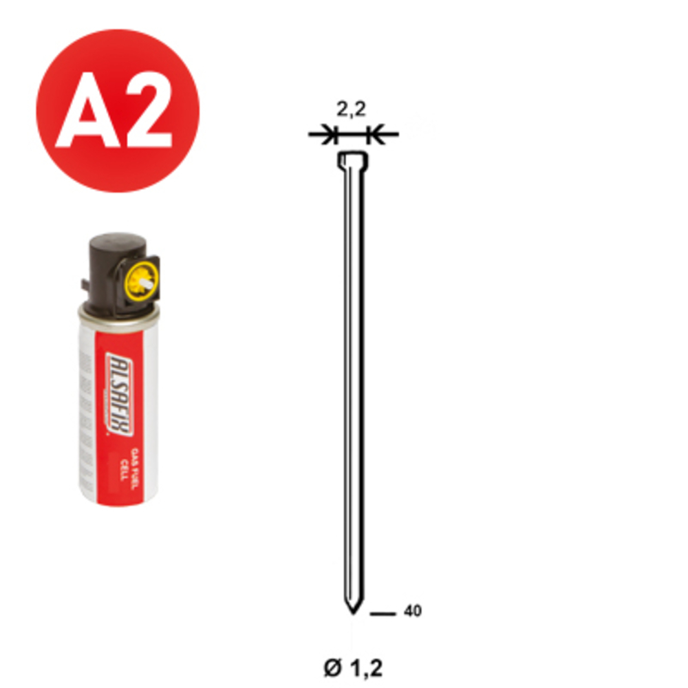 PACK 2 000 J-40 INOX + 2 GAZ GAZ0020 - ALSAFIX - P6J-409