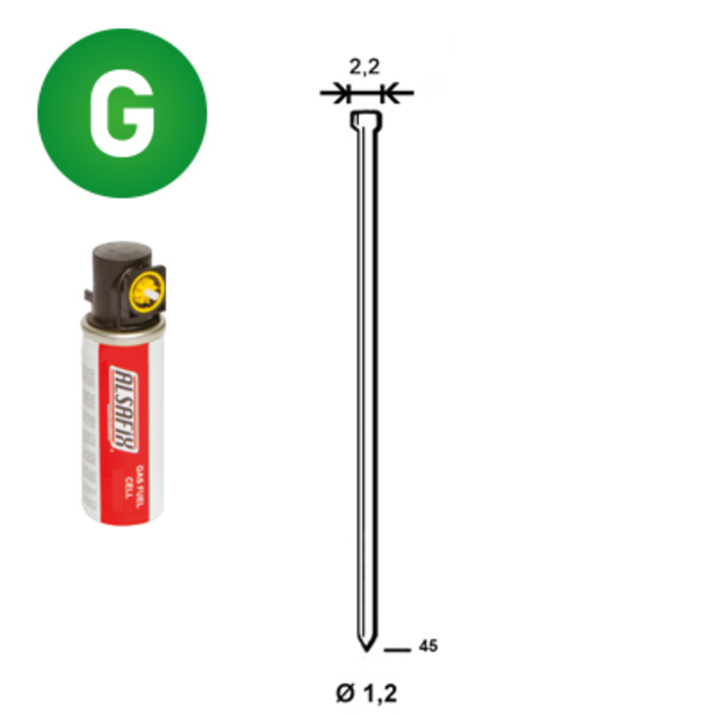 PACK 2 000 J-45 GALVA + 2 GAZ GAZ0020 - ALSAFIX - P6J-451