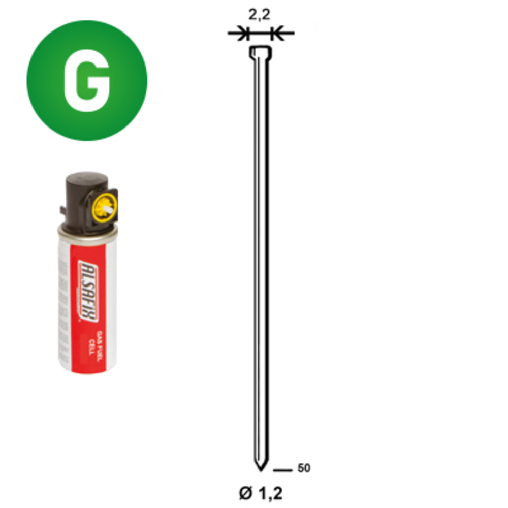 PACK 2 000 J-50 GALVA + 2 GAZ GAZ0020 - ALSAFIX - P6J-501