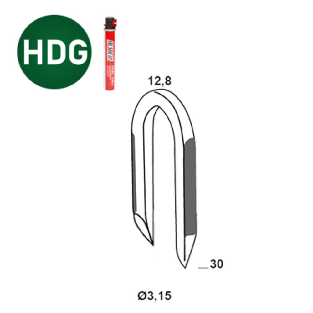 PACK 3000 CRAMPILLONS EN BANDE 3,15X30 DIV HDG + 3 GAZ - ALSAFIX - PBDCR3230D