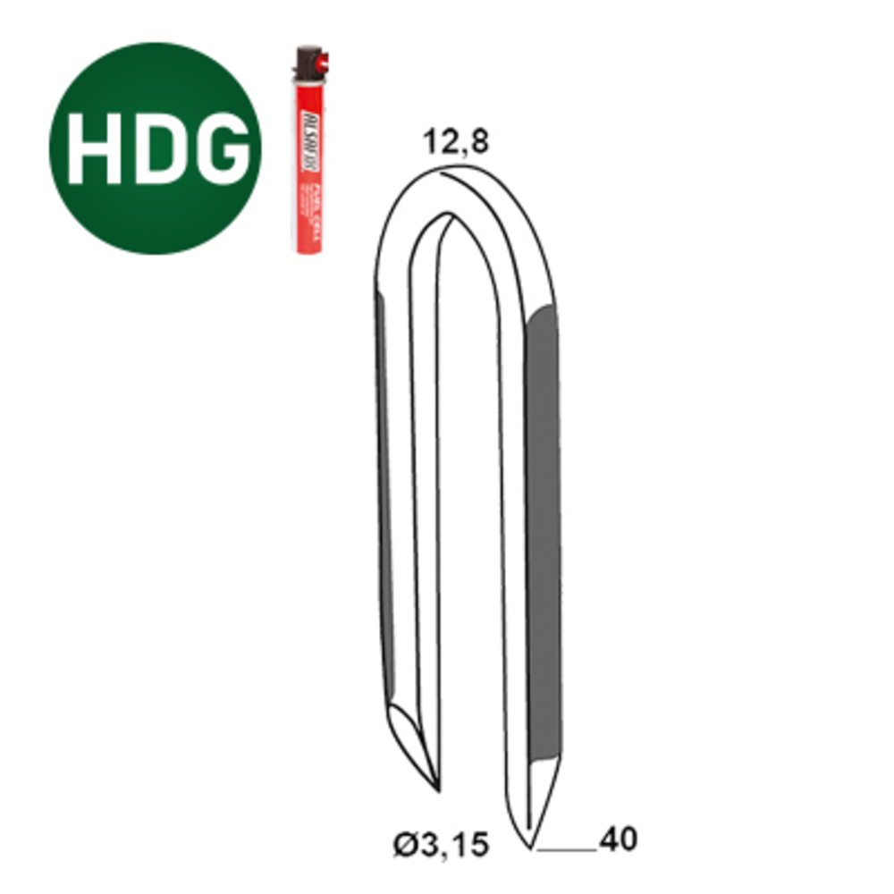 PACK 3000 CRAMPILLONS EN BANDE 3,15X40 DIV HDG + 3 GAZ - ALSAFIX - PBDCR3240D