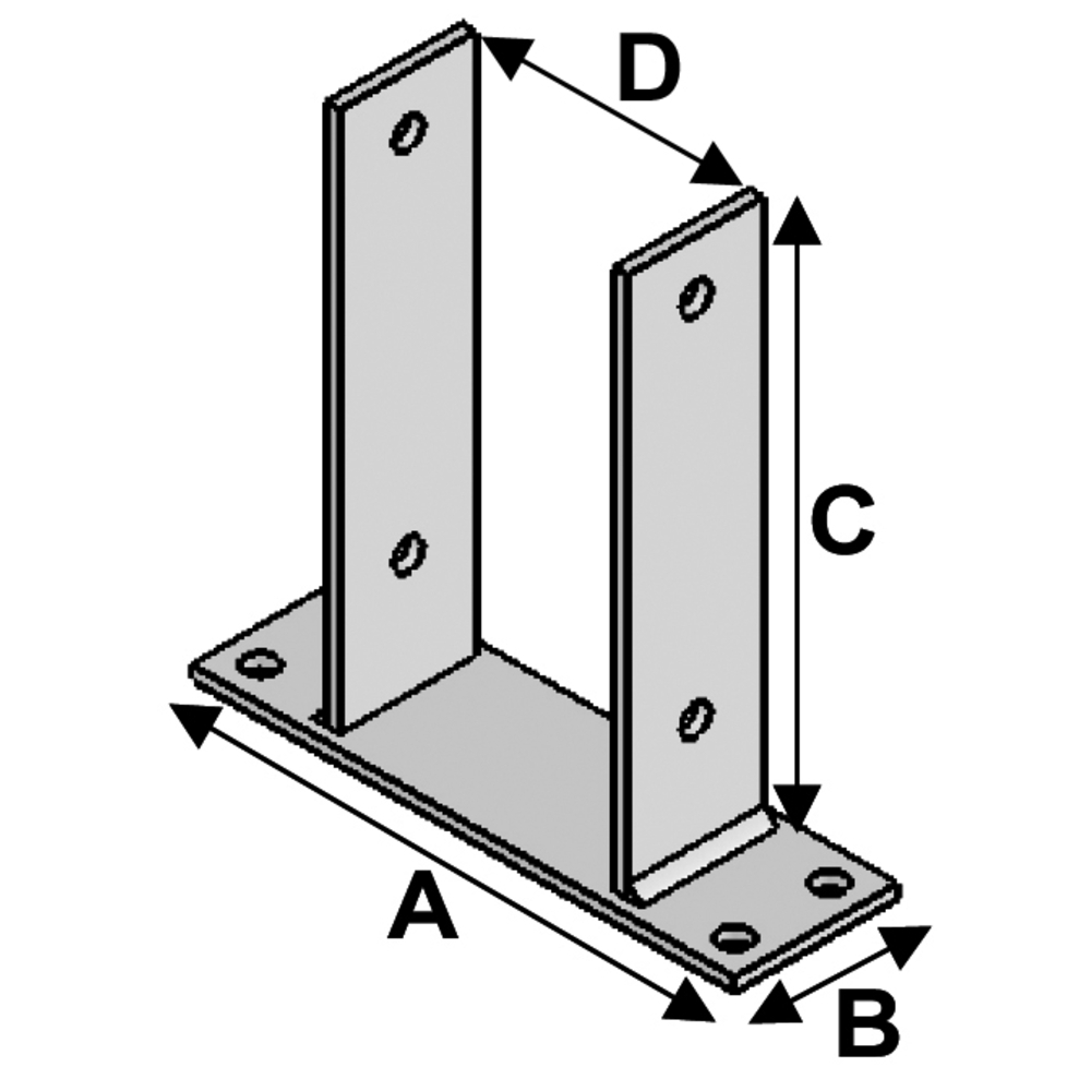 PIED EN U TYPE PBU - 71 - ALSAFIX - PBU71