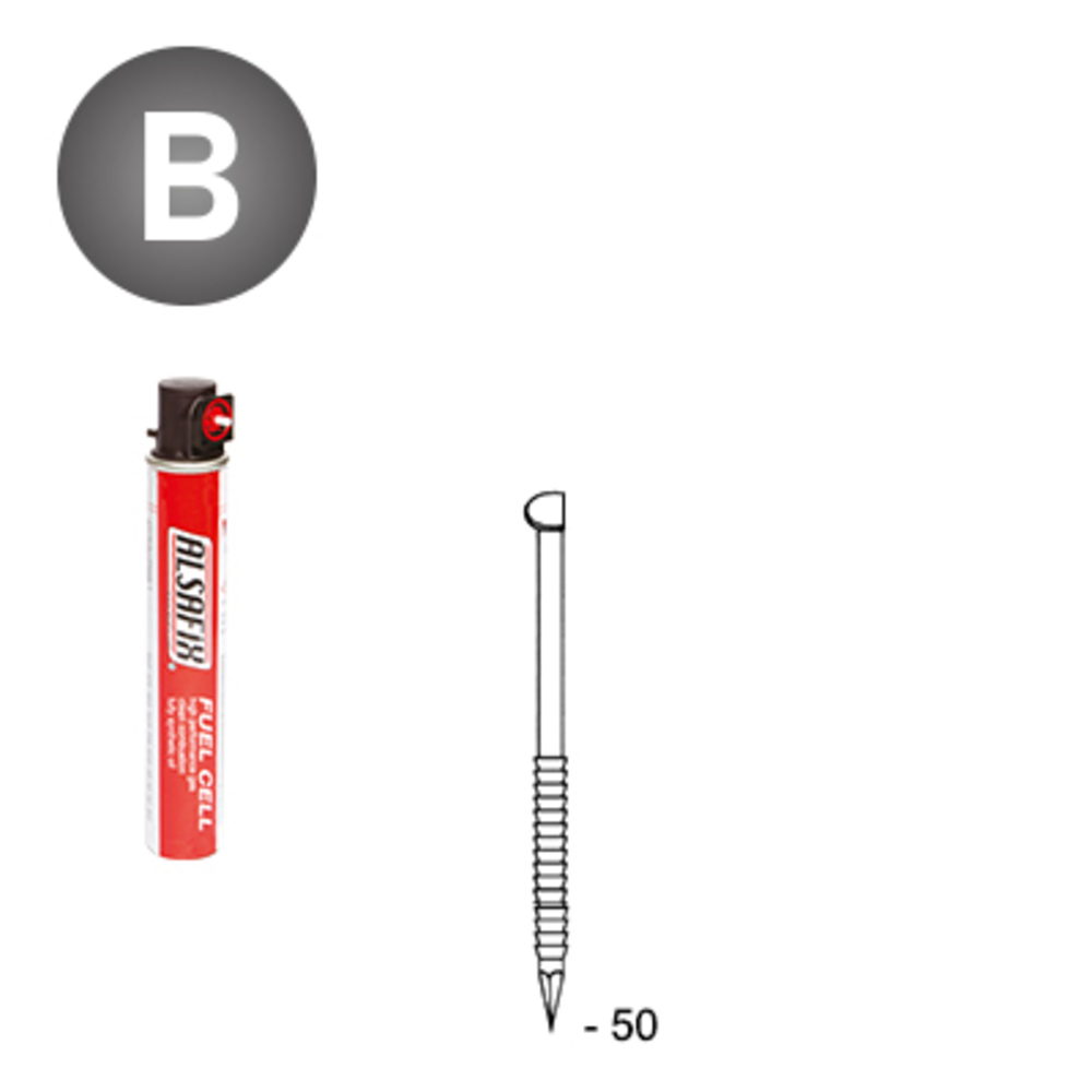 PACK D34 2,8 X 50 ANNELÉES - 3300 POINTES + 3 GAZ - ALSAFIX - PD3428502
