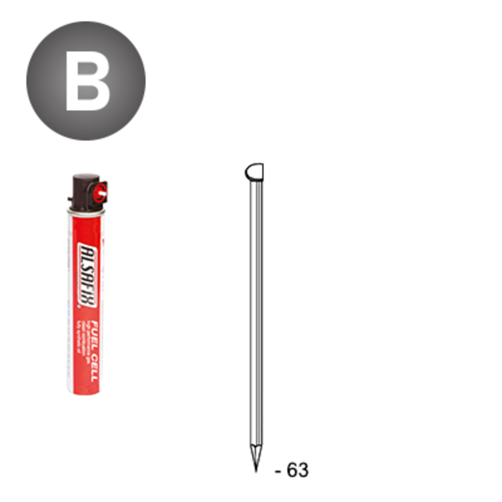 PACK D34 2,8 X 63 LISSES - 3300 POINTES + 3 GAZ - ALSAFIX - PD3428631