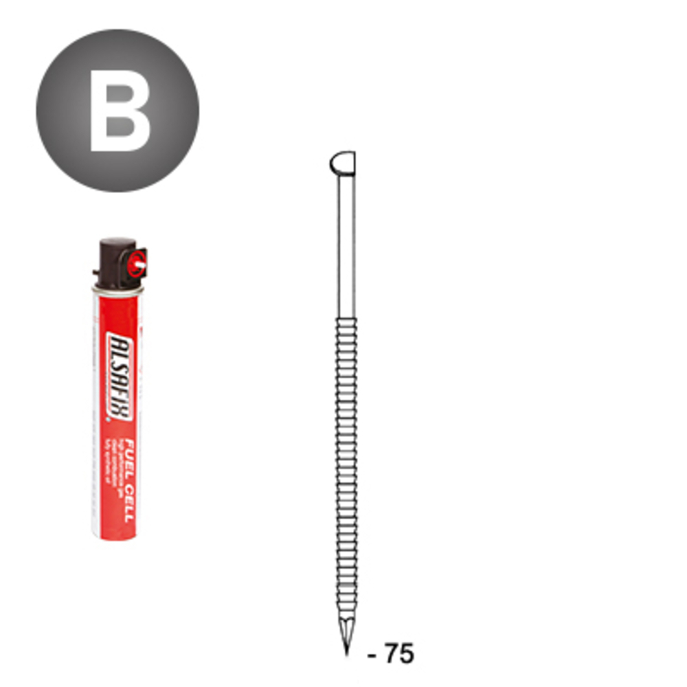PACK D34 2,8 X 75 ANNELÉES - 2200 POINTES + 2 GAZ - ALSAFIX - PD3428752