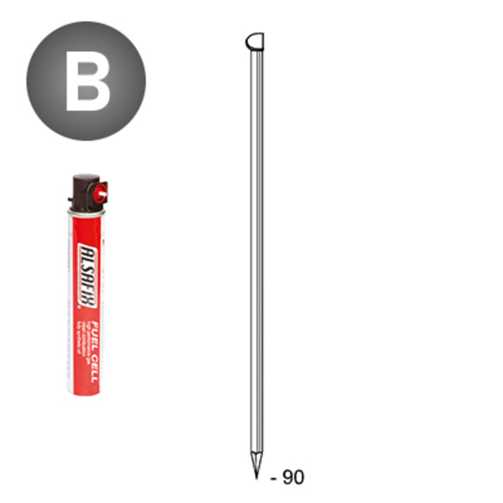PACK D34 3,1 X 90 LISSES - 2200 POINTES + 2 GAZ - ALSAFIX - PD3431901