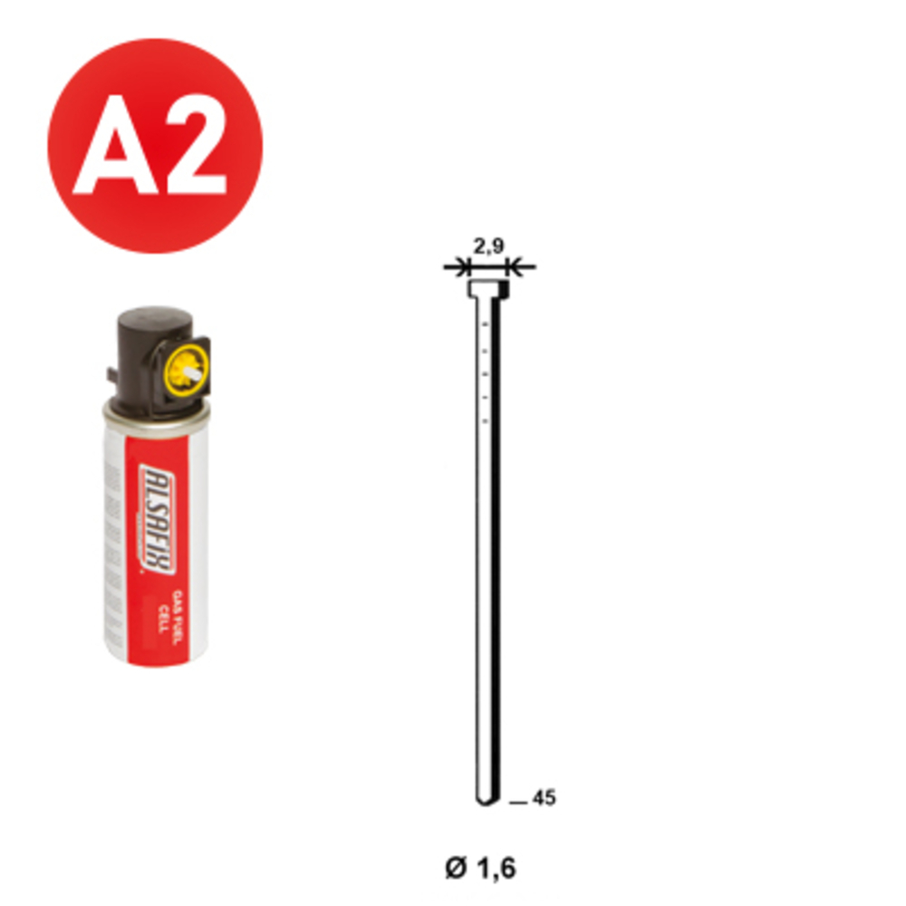 PACK Pointes fines BRADS 20°+GAZ 16/45 INOX - ALSAFIX - PO62385