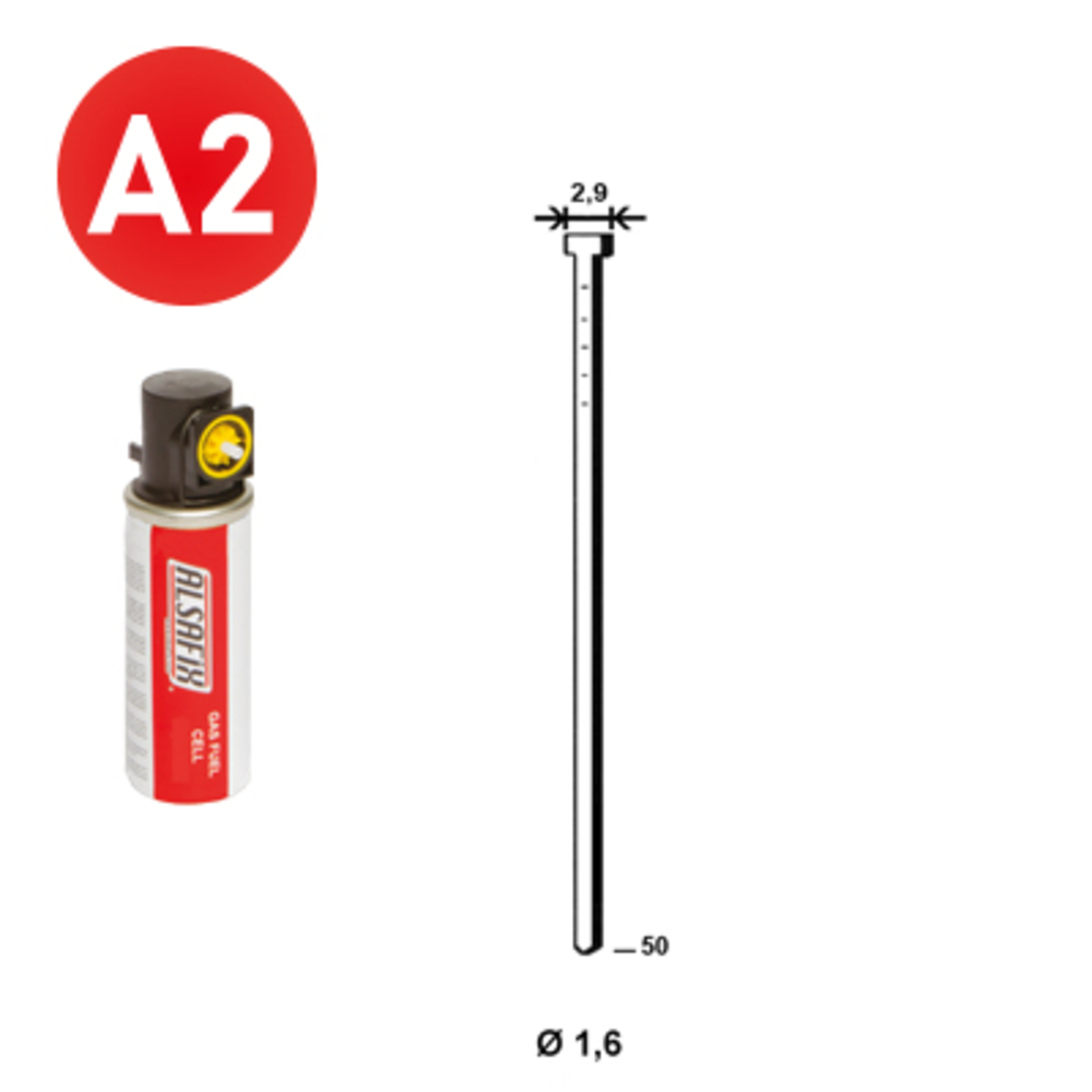 PACK Pointes fines BRADS 20°+GAZ 16/50 INOX - ALSAFIX - PO62386