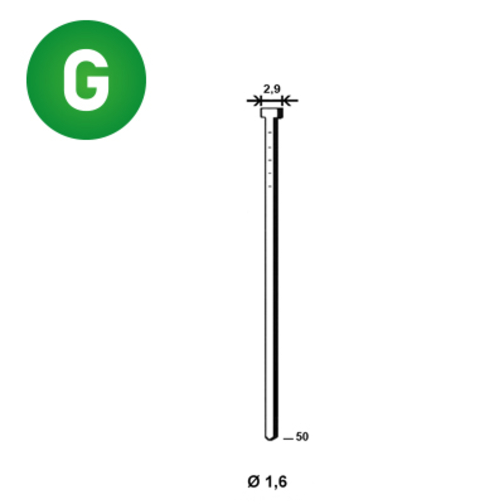 2000 Pointes fines BRADS 20°-16/50 GALVA - ALSAFIX - PO62756