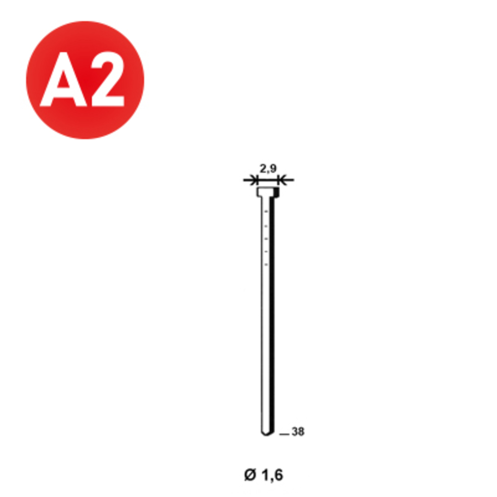 2000 Pointes fines BRADS 20°-16/38 INOX - ALSAFIX - PO62762