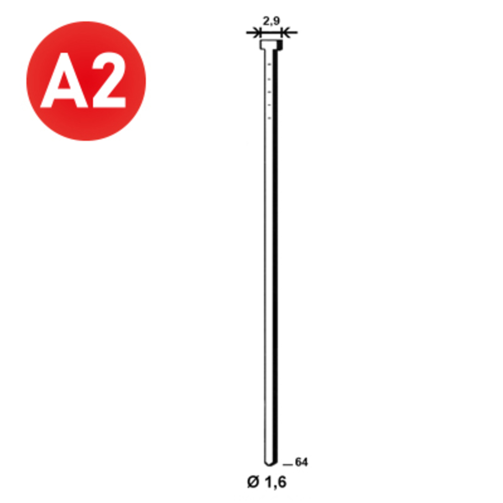2000 Pointes fines BRADS 20°-16/64 INOX - ALSAFIX - PO62766