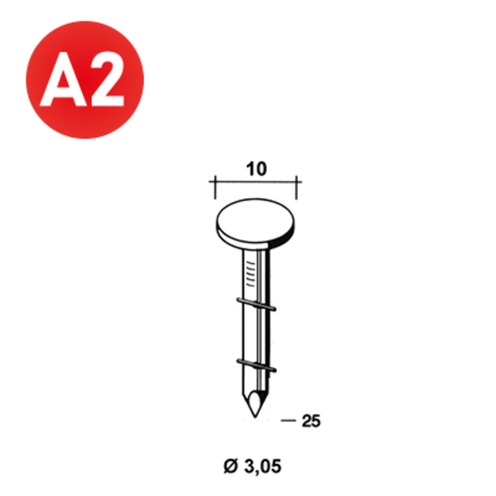 7200 COILS 3,05 X 25 ANNELÉES INOX - ALSAFIX - R1630259